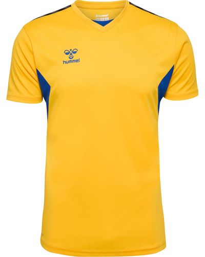 Hummel Hmlauthentic Pl Jersey Multisport T-Shirt Mit Beecool Technologie - Gelb