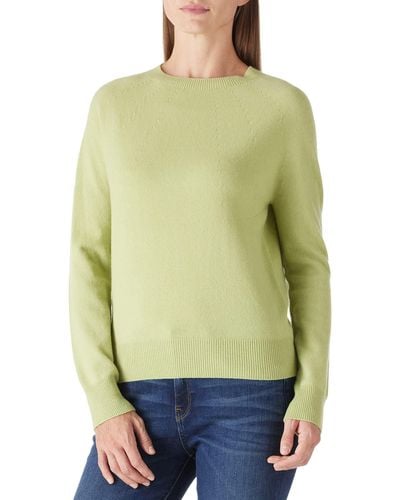 HIKARO 100% Merino Wool Sweater Seamless Cowl Neck Long Sleeve Pullover - Grün