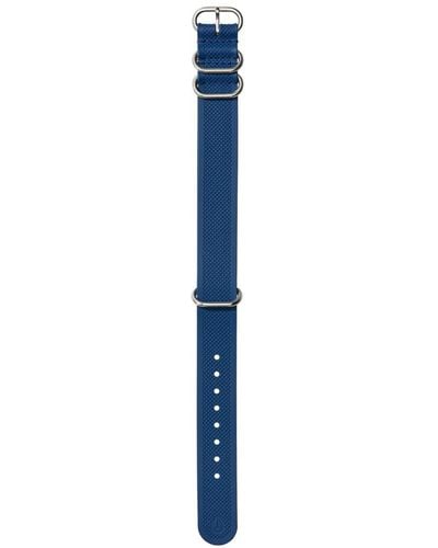 Nixon Fkm Rubber Nato Ba005-3391-00 Replacement Strap For Watches With 20 Mm Silicone And Rubber In Navy Blue/blue With Buckle And