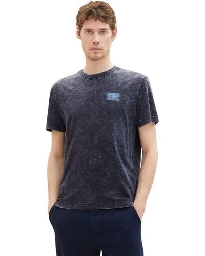 Tom Tailor 1036431 T-Shirt im Washed-Look - Blau