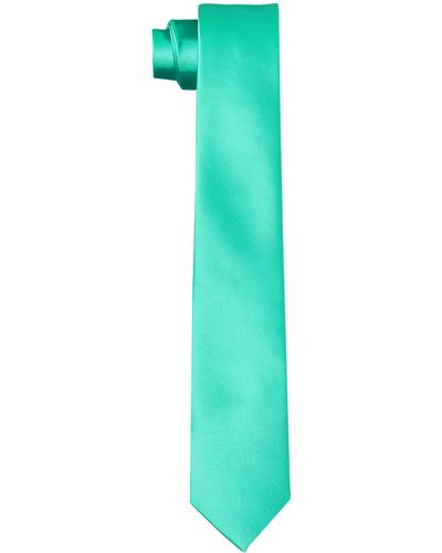 HIKARO Cravatta da uomo sottile realizzata a mano effetto seta 6 cm - Menta verde