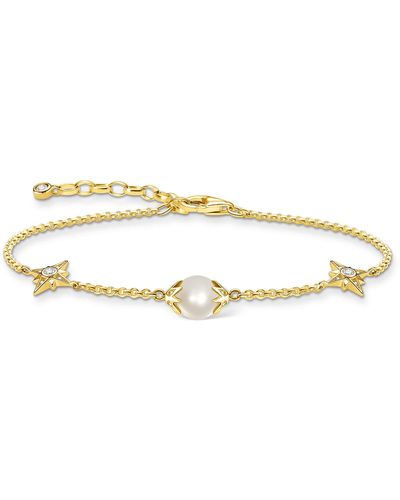 Thomas Sabo Armband Perle mit Sternen Gold 925 Sterlingsilber - Weiß