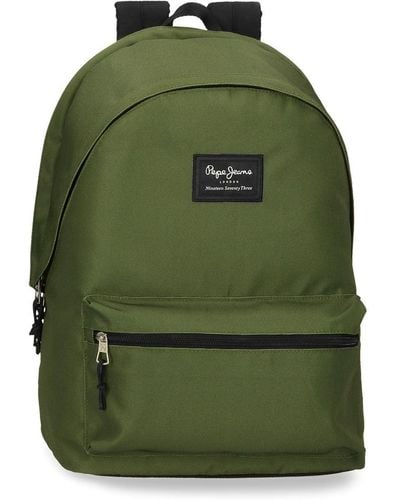 Pepe Jeans Aris Laptop Backpack Double Compartment 15.6" Green 31x44x15cm Polyester 20.46l