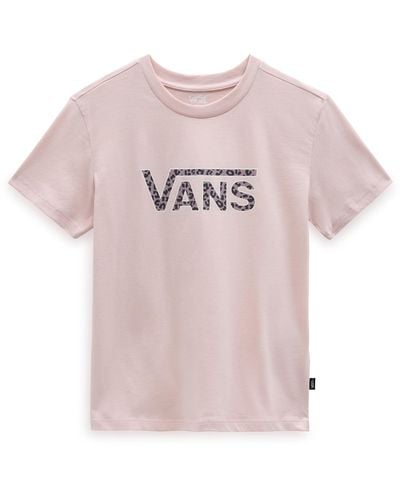 Vans Drop V Cheetah Ss Crew T-shirt - Roze
