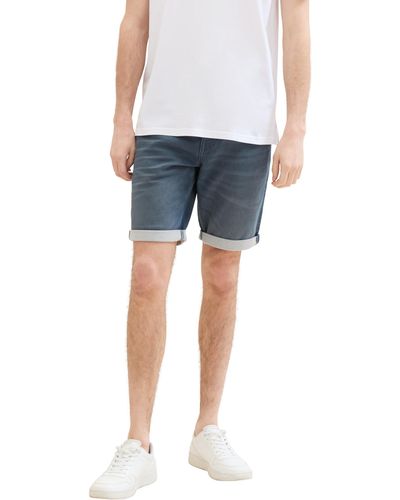 Tom Tailor Slim Jogg-Jeans Bermuda Shorts mit hohem Stretch - Blau