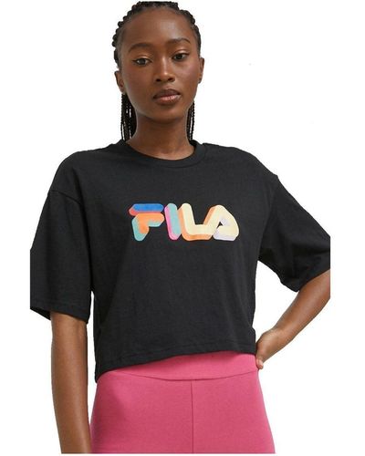 Fila Beuna Cropped Graphic T-Shirt - Nero