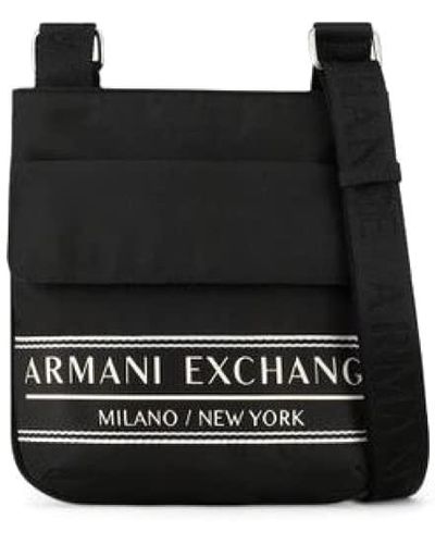 Emporio Armani A|X ARMANI EXCHANGE Milano Ny Flat Crossbody Umhängetasche - Schwarz
