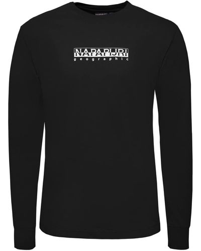 Napapijri T-shirt à manches longues pour homme S-Box Ls 3 - Noir