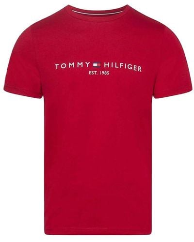 Tommy Hilfiger Tommy Logo Tee S/S T-Shirts - Rot