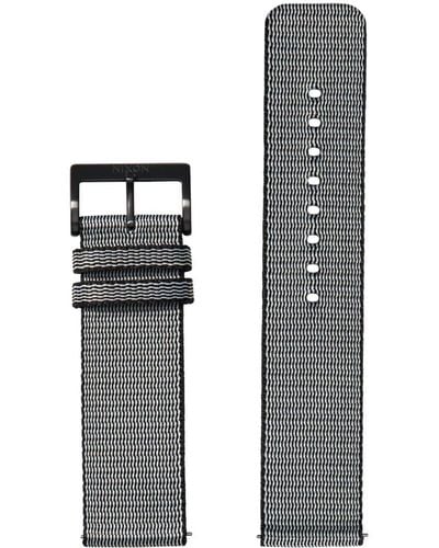Nixon #tide Ba007-180-00 Replacement Strap For Watches With 23 Mm Spacing Made Of Nylon In Black/silver With Stainless Steel Buckle - Multicolour