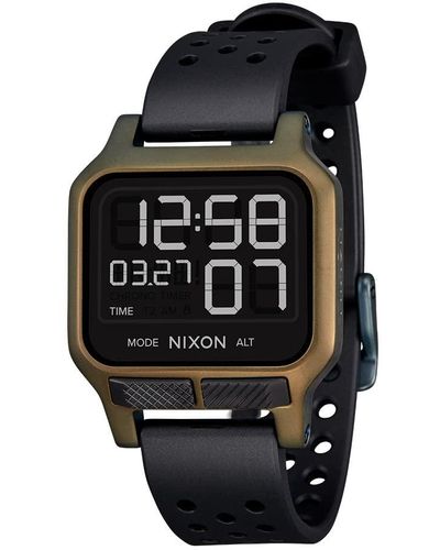 Nixon Digital LCD-Digitalmodul Uhr mit Silikon Armband A13201085-00 - Schwarz