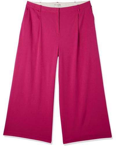 Tommy Hilfiger Crv Clrd Pleated Wide Leg Pant Woven - Red