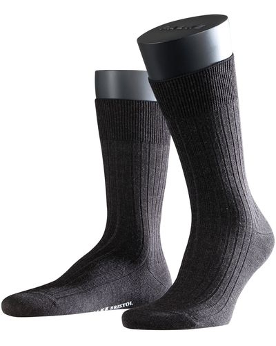FALKE Socken Bristol Pure M SO Wolle einfarbig 1 Paar - Schwarz