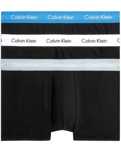 Calvin Klein 3er Pack Boxershorts Low Rise Trunks Baumwolle mit Stretch - Schwarz