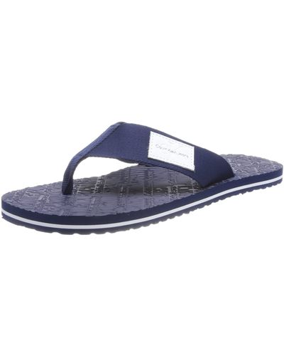 Calvin Klein Flip Flops Beach Sandal Woven Patch Badeschuhe - Blau