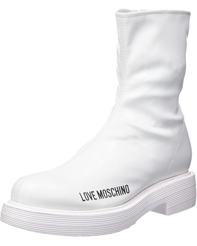 Love Moschino St.ttod.city40 Pu Stretch Ankle Boot - White
