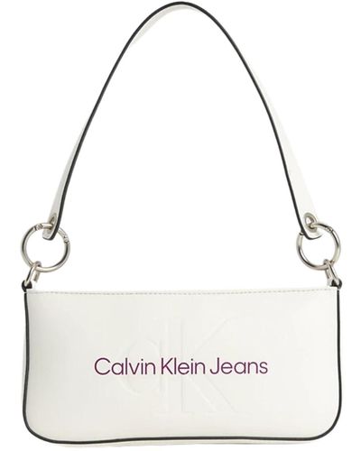 Calvin Klein Calvin Klein CKJ Sculpted Shoulder Pouch Ivory - Weiß