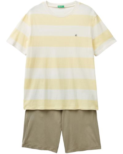 Benetton Pig(t-shirt+short) 3ers4p025 Pyjama Set - Yellow