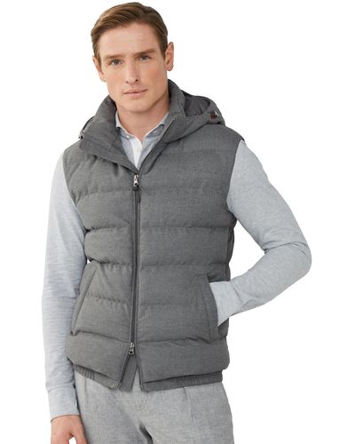 Hackett Flannel Mix Gilet Jacket - Grey