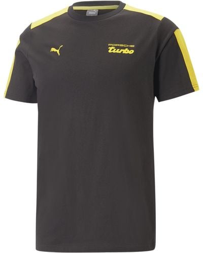 PUMA Uomo Tops T-Shirt Porsche Legacy MT7 da Uomo XS Black Lemon Chrome Yellow - Nero