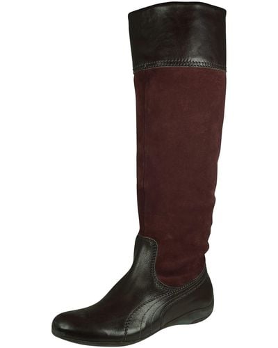 PUMA Speedcat Re Luxe Boot Leather Tall Riding Boots-burgundy-6 - Brown
