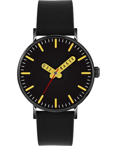 Ted Baker Glossop Black Leather Strap Watch