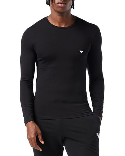 Emporio Armani T- Shirt Basique en Coton Stretch - Noir
