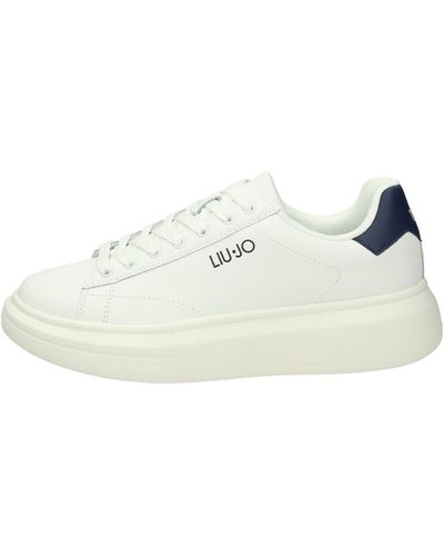 Liu Jo Sneakers Uomo Liu-Jo 7B4027PX474 in Pelle White/Blue Modello Casual. Una Calzatura Comoda Adatta per Tutte Le Occasioni. - Nero