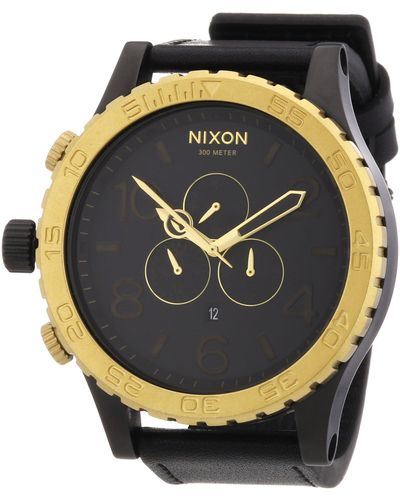Nixon Armbanduhr Chronograph Leder A1241036-00 - Schwarz