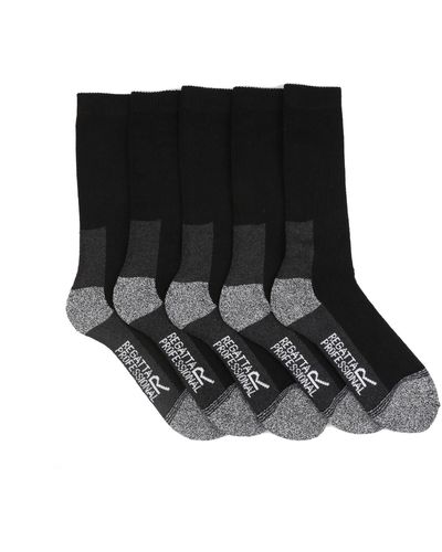 Regatta Professional S Pro 5 Pack Work Sock Black One Size