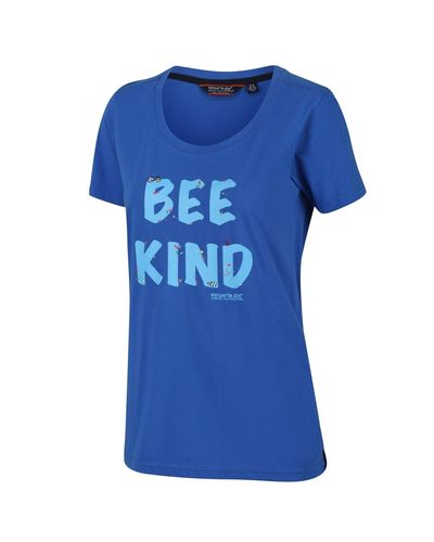 Regatta Filandra Iv T-shirt Van Biologisch Coolweave Katoen Met Grafische Opdruk - Blauw
