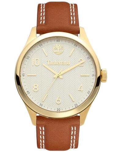 Timberland Analogue Quartz Watch With Leather Strap Tdwla2101802 - Brown