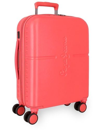 Pepe Jeans Highlight Valigia da cabina rossa 40 x 55 x 20 cm Rigida ABS Chiusura TSA integrata 37 L 2,96 kg 4 ruote doppie bagaglio a mano - Rosa