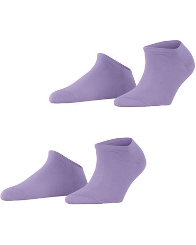 Esprit 2-pack W Sn Cotton Short Plain 2 Pairs Trainer Socks - Purple
