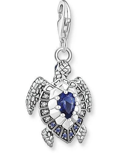 Thomas Sabo Charm Pendant Turtle With Blue Stones 925 Sterling Silver