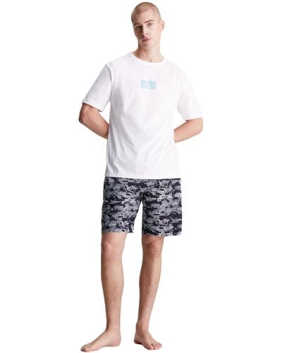 Calvin Klein Conjunto de Pijama para Hombre Short Set Corto - Negro