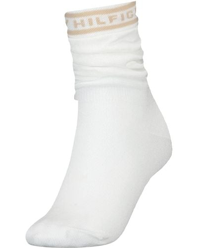 Tommy Hilfiger Th Slouch Sock 1p Linen Chaussettes Longues - Blanc