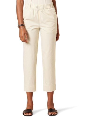 Amazon Essentials Pantalón tobillero y Holgado de Talle Medio sin Cierre y de algodón elástico Mujer - Neutro