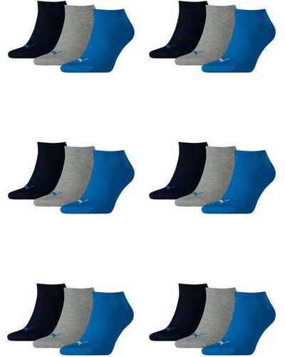 PUMA , 6 paia di calzini da ginnastica, stile sportivo, colore blu/grigio mélange, 43/46.