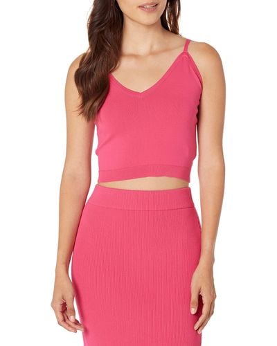 The Drop Roni Cropped-pullover mit V-ausschnitt - Pink