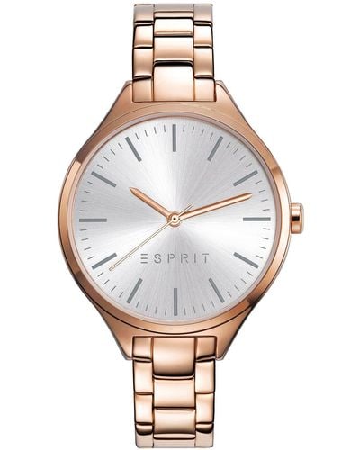 Esprit Chronograaf Kwarts Horloge Met Lederen Armband Es109181001 - Meerkleurig