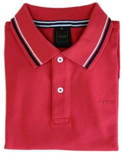 Geox T-Shirt Polo Cotone ica Corta Sustainable Polo M0210A T2649 - Rosso