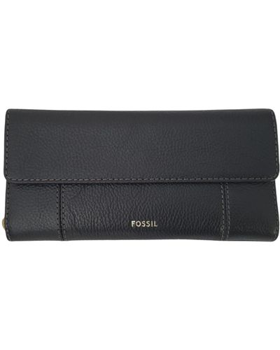 Fossil Jori Rfid Flap Clutch Wallet Purse In Black Swl3009001