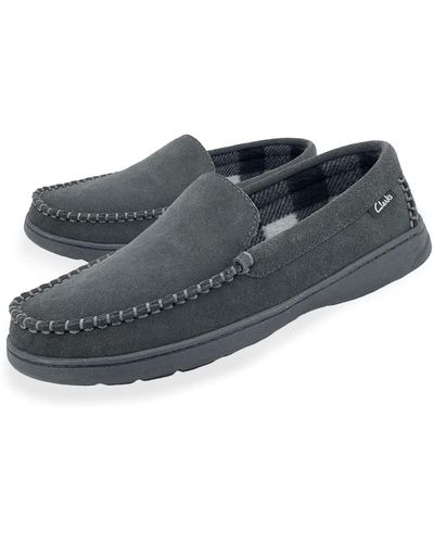Clarks Plush Sherpa Lining - Indoor Outdoor House Slippers For - Grigio