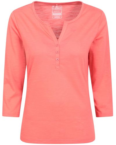 Mountain Warehouse Uv Lightweight Tee - For Spring Summer & Travel Coral - Pink