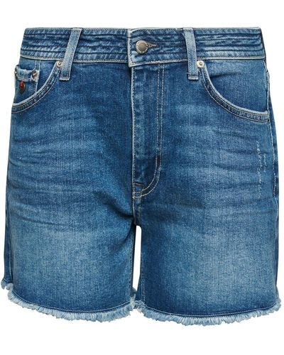 Superdry S Vintage Rise Slim Jeans-Shorts - Blau