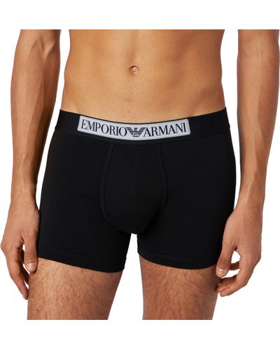 Emporio Armani Underwear Boxer Logo Label Caleçon - Noir