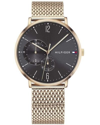 Tommy Hilfiger Horloge Met Lederen Armband 1791650 - Metallic