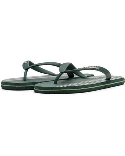 Hummel Multi Stripe Flip Flop Erwachsene Athleisure Sandal & Pool Slippers Jungle Green - Grün