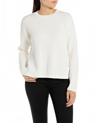 Replay Pullover Basic - Weiß